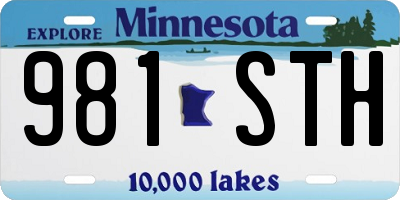MN license plate 981STH