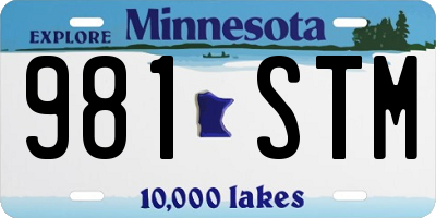 MN license plate 981STM