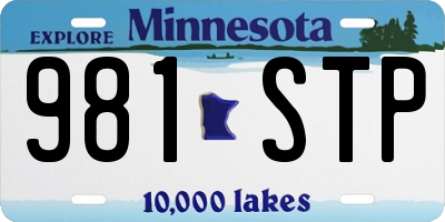 MN license plate 981STP