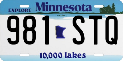MN license plate 981STQ