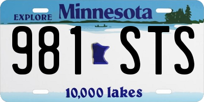 MN license plate 981STS