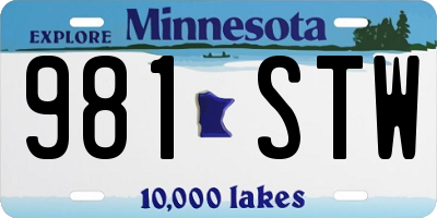 MN license plate 981STW