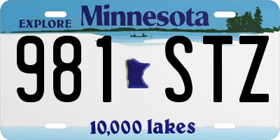 MN license plate 981STZ