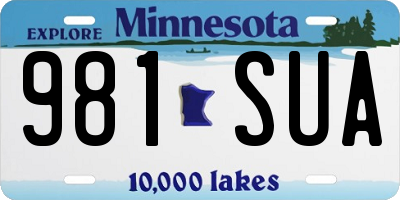MN license plate 981SUA