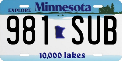MN license plate 981SUB