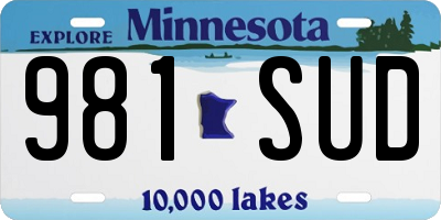 MN license plate 981SUD