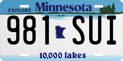 MN license plate 981SUI