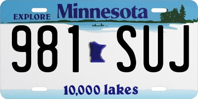 MN license plate 981SUJ