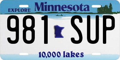 MN license plate 981SUP