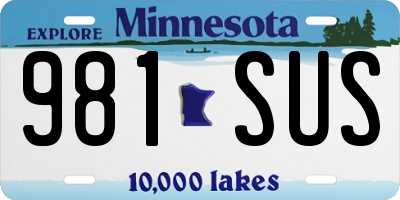 MN license plate 981SUS