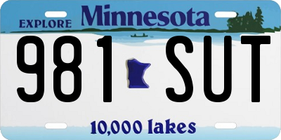 MN license plate 981SUT