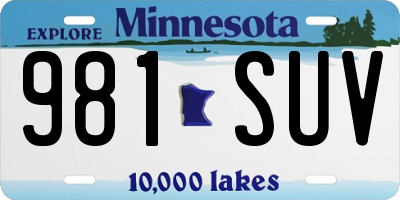 MN license plate 981SUV