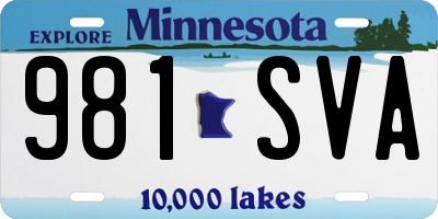 MN license plate 981SVA