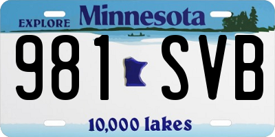 MN license plate 981SVB