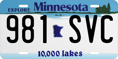 MN license plate 981SVC