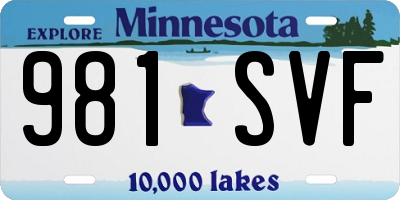 MN license plate 981SVF