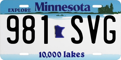 MN license plate 981SVG