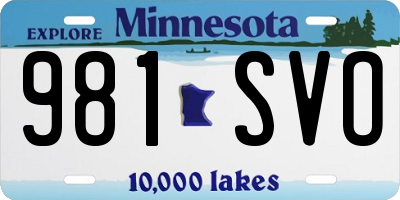 MN license plate 981SVO