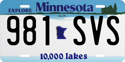 MN license plate 981SVS