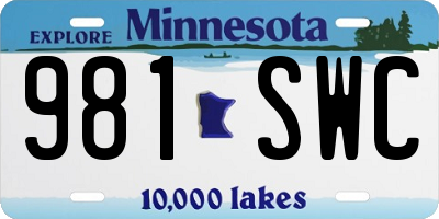 MN license plate 981SWC