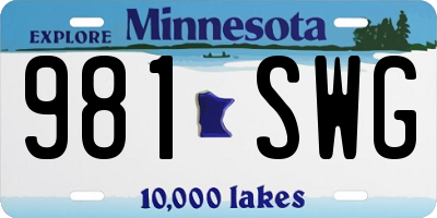 MN license plate 981SWG