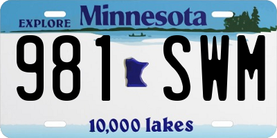 MN license plate 981SWM
