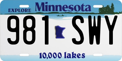 MN license plate 981SWY