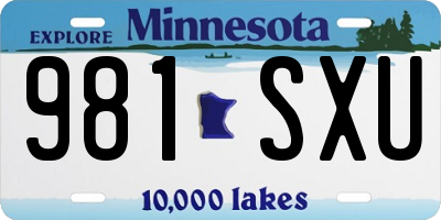 MN license plate 981SXU