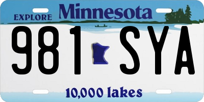 MN license plate 981SYA