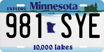 MN license plate 981SYE