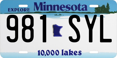 MN license plate 981SYL
