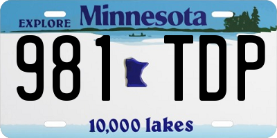 MN license plate 981TDP