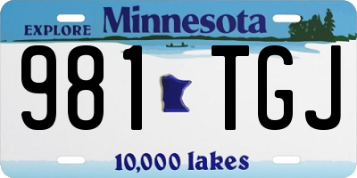 MN license plate 981TGJ