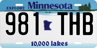 MN license plate 981THB