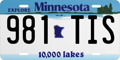 MN license plate 981TIS