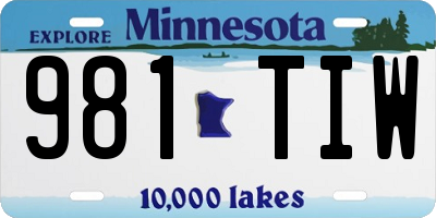 MN license plate 981TIW