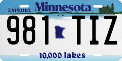 MN license plate 981TIZ