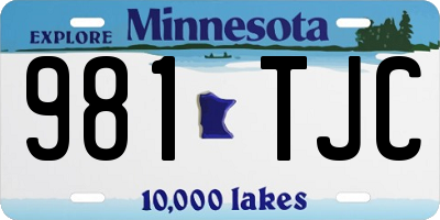 MN license plate 981TJC