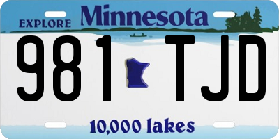 MN license plate 981TJD
