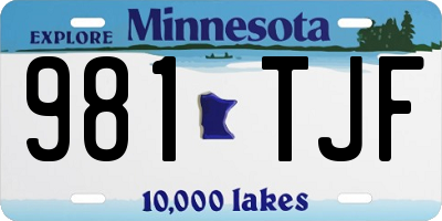 MN license plate 981TJF