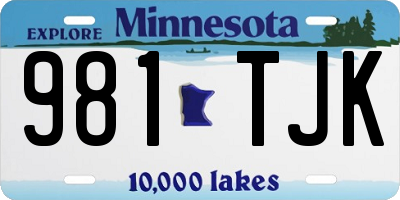 MN license plate 981TJK