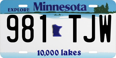 MN license plate 981TJW