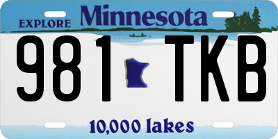 MN license plate 981TKB