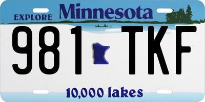 MN license plate 981TKF