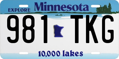 MN license plate 981TKG
