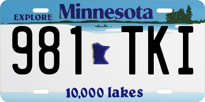 MN license plate 981TKI