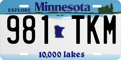 MN license plate 981TKM
