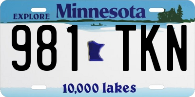 MN license plate 981TKN