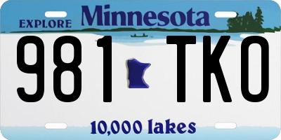 MN license plate 981TKO