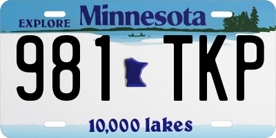 MN license plate 981TKP